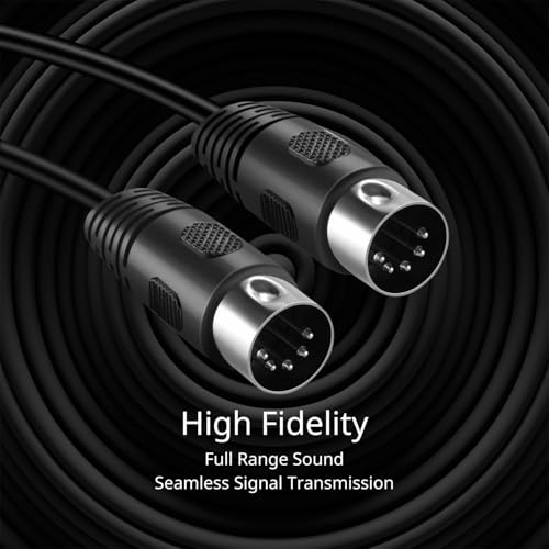 TNP MIDI Câble (1FT, 1 Boîte) - 5 Épingle DIN Hommes Audio MIDI à MIDI Connecteur Interface Jack câble fil de connexion