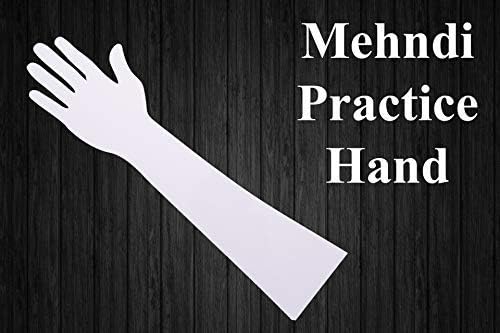 Barcrock Acrylic Reusable Washable Mehndi Practice Hand, Pack of 1 (White) 1