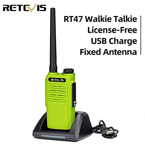 Retevis Rt47 Two Way Radio With Shoulder Mic,Walkie Talkies Waterproof,Portable,License Free,Lightweight Walkie Talkie For Commercial (Green,4 Pack) #TOP4