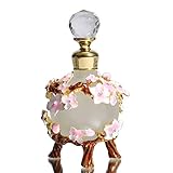 Waltz&F Plum Blossom Jeweled Vintage Perfume Bottle Empty Refillable Essential Oil Bottle 30ml...