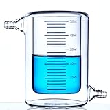Deschem 500ml ホウケイ酸 ガラスビーカー ジャケット 保温 保冷烧锅 目安目盛付 実験室用品 Lab Jacketed Beaker