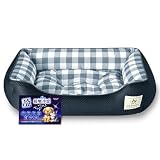 PETSUTA 犬 ベッド 夏【消臭+制菌】猫 ベッド 冷感 ペットベッド 犬 夏用ベッド ひんやり 暑さ対策 高通気性 猫用ベッド 犬用ベッド もちふわ ペットクッション 洗える 吸水速乾 滑り止め (ネイビー 52×70×20cm)