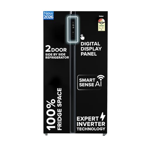 Haier 602L 3Star 2 Door Side by Side Frost Free Refrigerator|100% Convertible|Expert Inverter...
