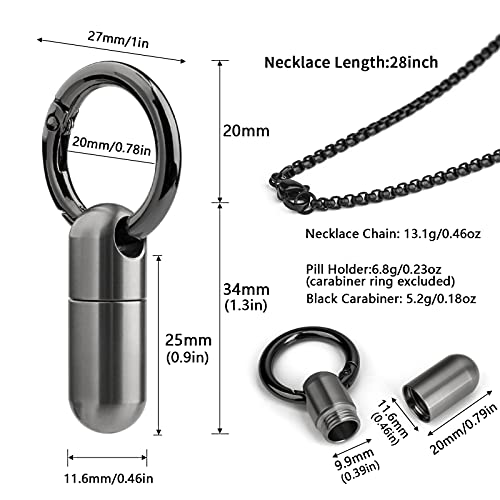 Image of TISUR Small Titanium Keychain Pill Holder, Pocket Pill Case for Travel | Waterproof Pill Fob,Portable Pill Box Container,Purse Pill Organizer Tube