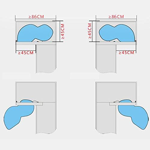 Kitchen Cabinet Blind Corner Pullout Organizer Kitchen Blind Corner Pull-Out Shelving Unit Organizer Corner Flying Saucer Pull Basket for 900-1000mm Cabinet (Left open)