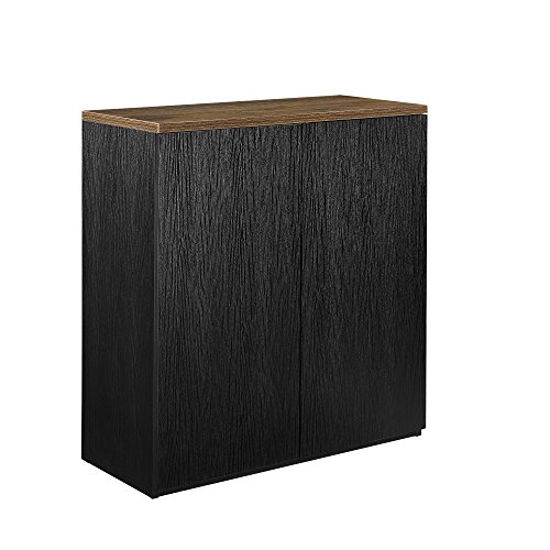 [neu.haus] Aktenschrank Regal schwarz 100x90cm Eiche Smoked Bücher Büromöbel Sideboard Büroschrank Cover