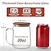 CMLKLZD Glass Coffee Mugs, 20 oz Glass Coffee Cups with Acacia Wood Lids, Clear Borosilicate Glass Mugs with Handles for Cappuccino, Tea, Latte, Hot/Cold Beverages, Wine, Americano, Set of 2