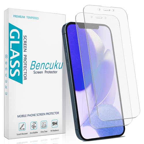 HPTech 2 Pack Matte Screen Protector for iPhone 12/12 Pro Anti Glare Tempered Glass Anti Fingerprint Anti Scratch Bubble Free