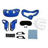 Silikon-Schutzhüllen-Set für Meta mit auslaufsicherem Nasenpolster und Controller-Griffen für verbesserten Komfort und Hygiene beim VR-Gaming für Sessions (blau)