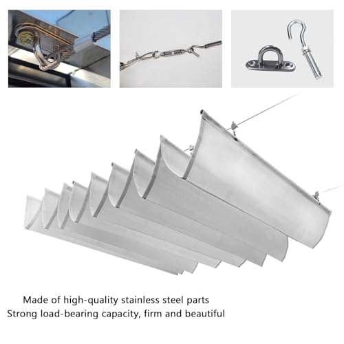 Toldo vela retráctil ondulado de HDPE blanco de 3x1 metros para pérgolas 4