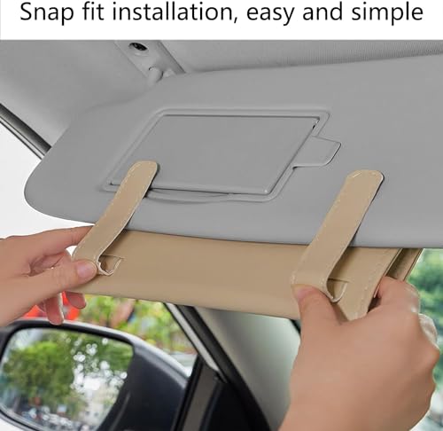 Image of Automaze Pu Leather Car Sun Visor, Seat Side Pocket Back Seat Tissue Napkin Box Holder, Interior Car Accessories (Beige)