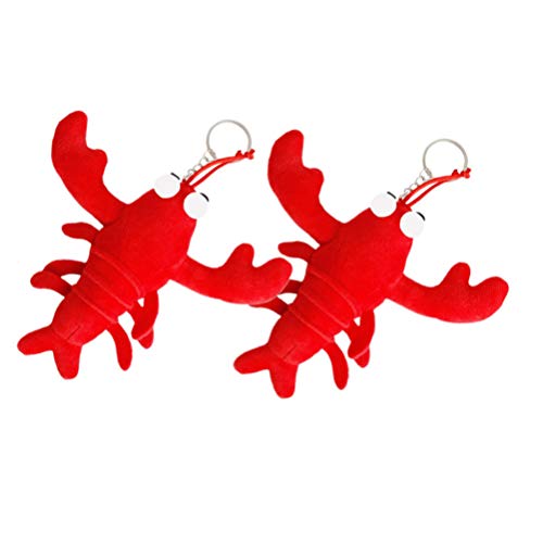 Preisvergleich Produktbild Toyvian 2 Stücke Plüsch Hummer Schlüsselanhänger Plüschtier Anhänger Stofftier Schlüsselbund Kuscheltier Taschenanhänger Kinder Mitgebsel Spielzeug Geburtstag Geschenk
