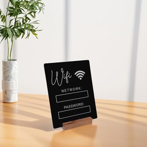 Placa de Wifi acrílica de sobremesa con acabado negro mate 6