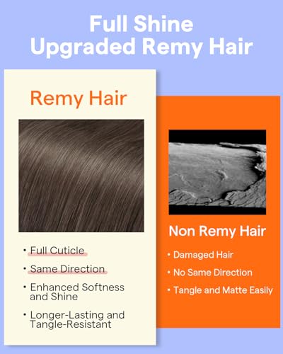 Image of Full Shine Clip in Extensions Mocha Brown | Real Hair Extensions Clip in Human Hair, for Thinning Hair, for Sports, 16 Inch 7 Pcs 120g
