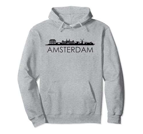 La ciudad de Ámsterdam Skyline Silhouette Holland Amsterdam Sudadera con Capucha