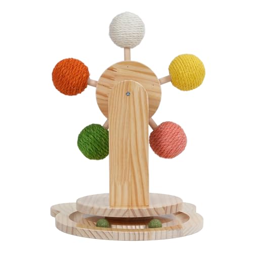 Juguete de bola para gato y rascador de madera para proteger muebles 4