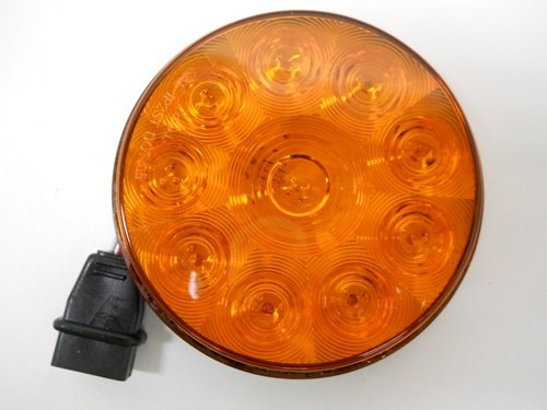 United Pacific 4" Round Amber 10 Led Marker Turn Signal Light Kits/Stainless Steel Mounts #TOP2