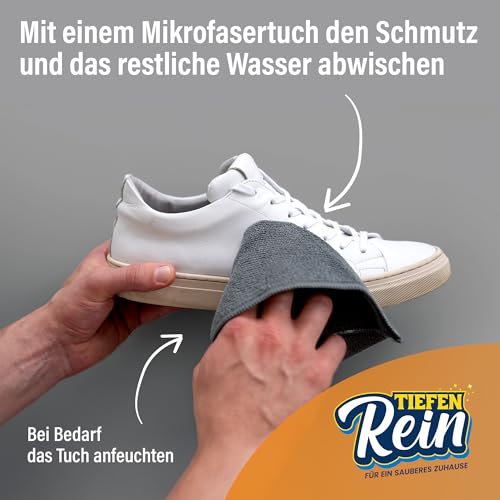 Premium Schmutzradierer Schuhe | 4 Stück Sneaker Reiniger Weiß - Radierschwamm mit 2,5X höherer Haltbarkeit | Zauberschwamm und Sneaker Cleaner | Schuhschwamm als Schuhputzset & Schuhreiniger