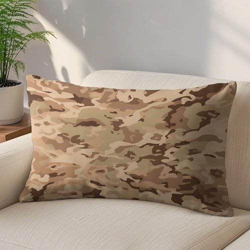 Funda de almohada lumbar para sofá 12x20 en felpa rectangular estilo camuflaje 6