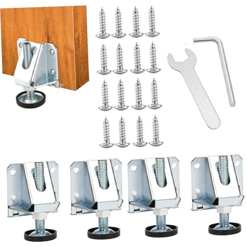 Patas regulables para muebles en acero laminado frío con tornillos pack de 4 2