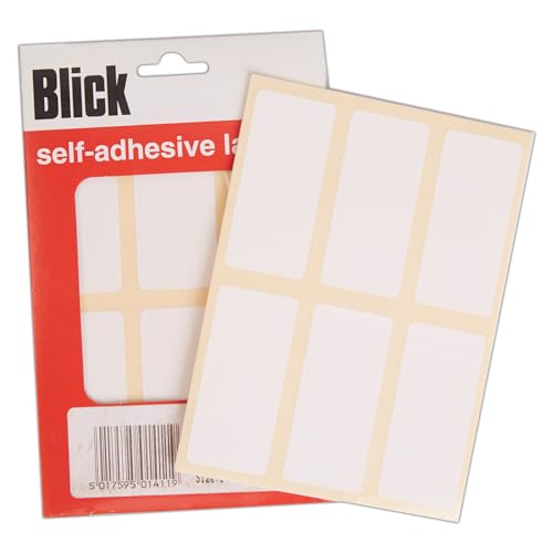 Image of Blick Labels, White, Self Adhesive Stickers Warehouse Pack, Rectangular, 34mm x 75mm, 240 Labels, for Home, Office, Family, School, Letters, Address