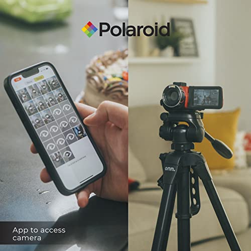 Polaroid 4K Video Camera, Wi-Fi Ultra HD Camcorder with 18x Digital Zoom, 3” IPS Touchscreen Video Recorder with Night Vision, Vlogging Camera with 3.5mm Microphone Jack, Rechargeable, SD Card Slot