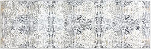 Gertmenian 19153 Boho Abstract Rug Vii Modern Living Room Kitchen Bohemian Area Carpet, 2X8 Runner, Rainbow Plasma Contemporary Gray Charcoal #TOP6