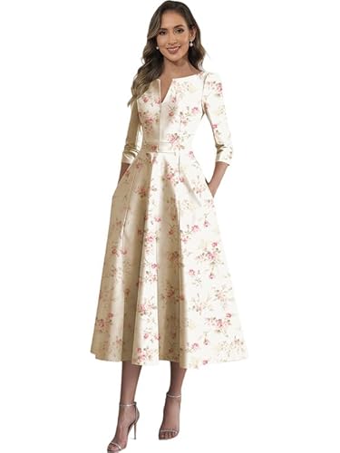 Cozcy Tea Length Mother of The Bride Dresses A Line