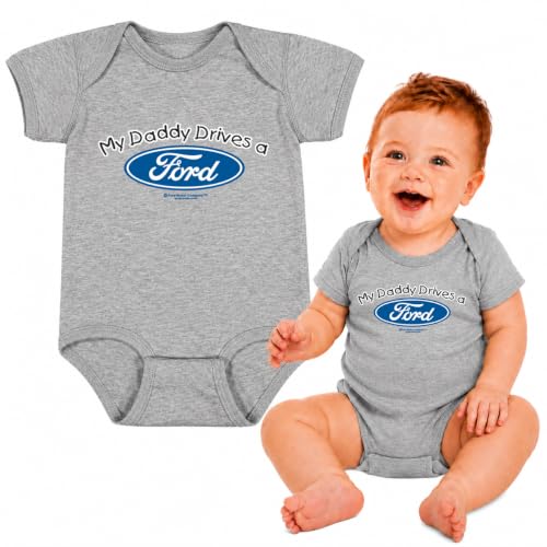 Image of My Daddy Drives a Ford Cars and Trucks Baby Creeper Boys Girls Infant