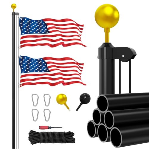 20 FT 14 Gauge Heavy Duty Flag Pole for Outside In...