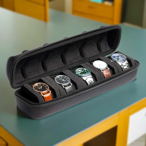 Image of Akura 5 Watch Organizer Box Travel case with Sponge Pillow for 5 Watches (Black)
