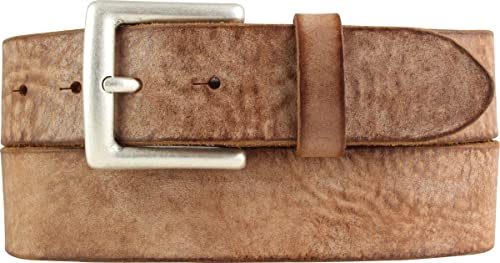 BELTINGER Premium Weicher Vollrindledergürtel, 40 mm breit, Used Look, Jeans & Hosen, Vintage Stil, Made in Italy, Casual und Office | Cognac 100cm