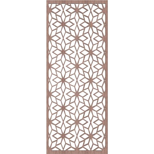 Image of 9 3 /8 inchW x 24 3 /8 inchH x 3 /8 inchT Lake Decorative Fretwork Wood Wall Panels, Walnut