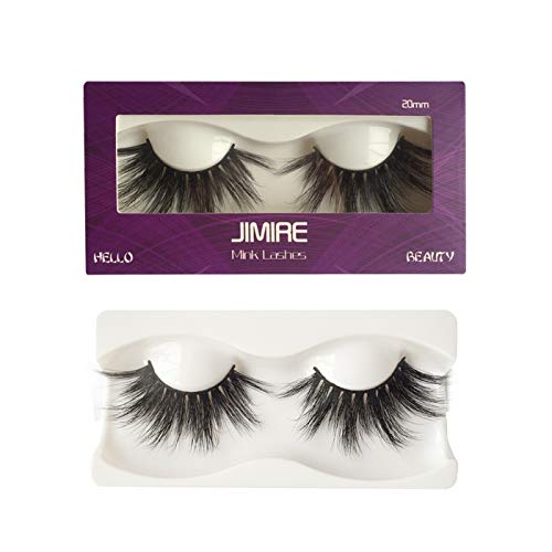 JIMIRE Fluffy Mink Lashes 3D High Volume Eyelashes Siberian Mink 20mm Lashes