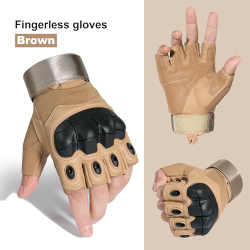 Image of WTACTFUL Tactical Fingerless Gloves Men Women, Breathable Anti-Slip