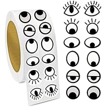 BLMHTWO 2000 Pieces Eye Stickers Large Googly Eyes Self Adhesive Stickers Labels Black White Cartoon Wiggle Eye Stickers Eyeball Stickers for DIY Crafts Scrapbook Notebook Party Favor