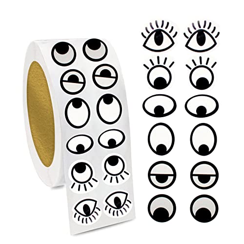 BLMHTWO 2000 Pcs Googly Eyes Self Adhesive Large Black for Crafts Party