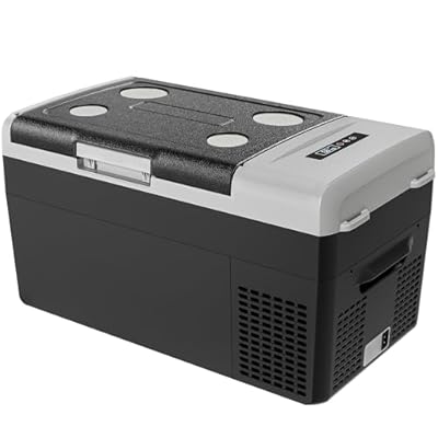 EKOJUCE 12 Volt Refrigerator Portable Fridge - 21Quart(20L) Electric Cooler Compressor fridge -4?-68?, 12/24V DC & 110-240V AC Car Refrigerator for Camping, RV, Fishing, Travel, Home