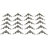 1.7x1.7x2.2 inch Vintage Corner Protectors (20 Pcs) Metal Box Corner Protector Corner Brace with Mounting Screws for Furniture Jewelry Box Decoration Edge Cover Furniture Cabinet, Antique Bronze