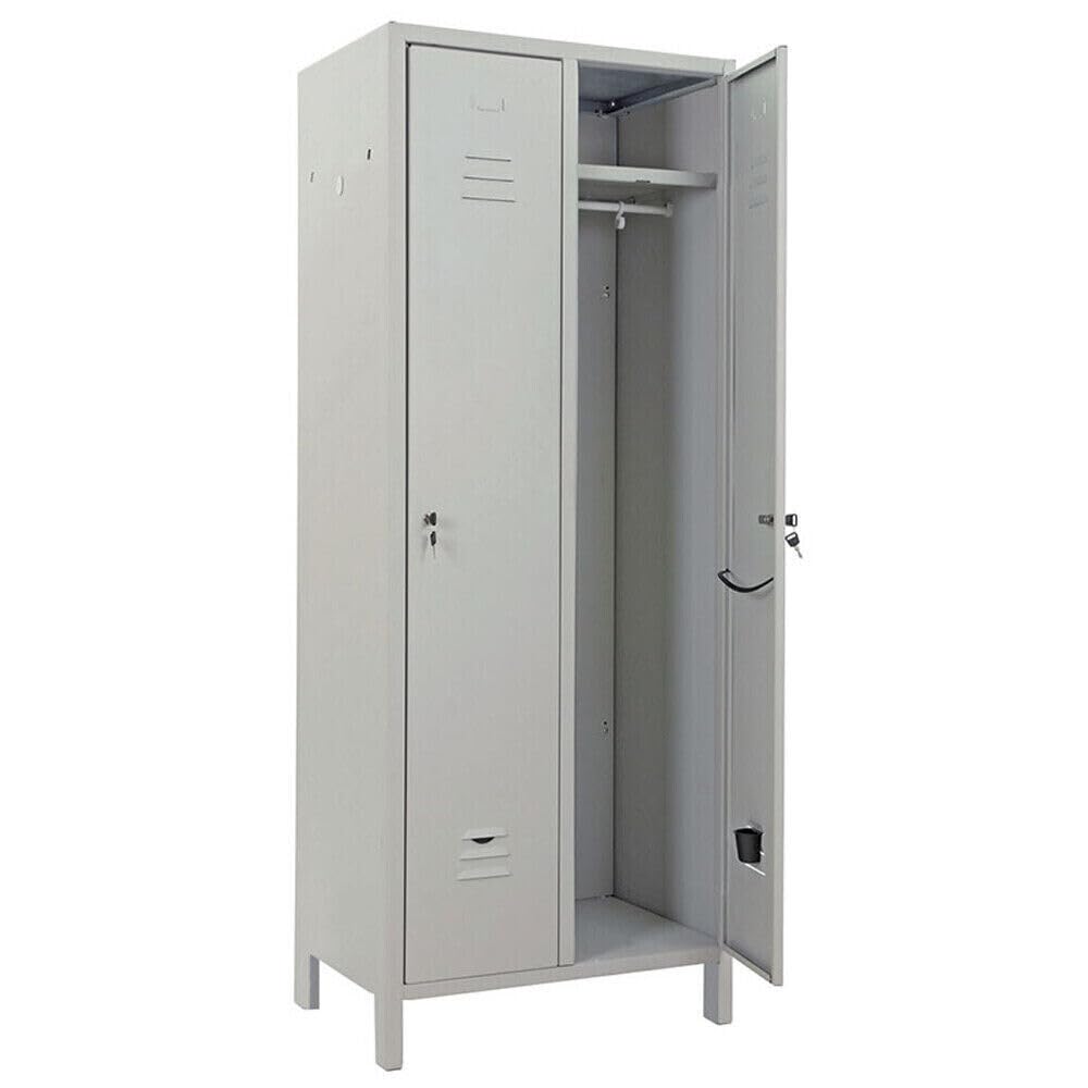 Generico ARMADIETTO SPOGLIATOIO 2 POSTI METALLO ARMADIO PRATIKO H 1795 – L 685 – P 350 mm