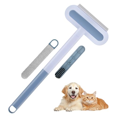 Image of Pet Hair Remover for Furniture, Reusable Lint Cleaner for Dog and Cat Hair, 17.3Inch Multifunctional Hair Removal Brush, Gentle on Couches, Carpets, Clothes, Bedding, with Long Handle Squeegee