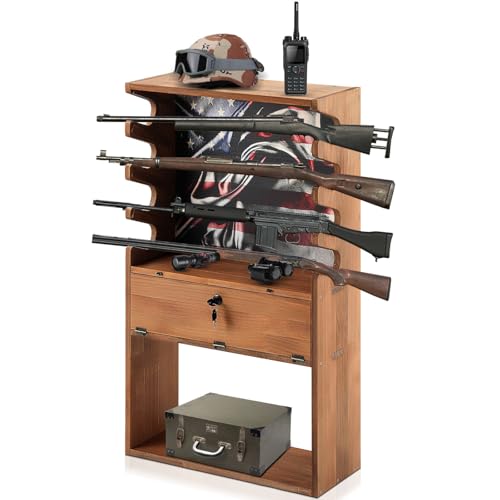 Colingmill Patriotic Wooden Gun Racks for 4 Guns, 35 x 20 x 13 Inch