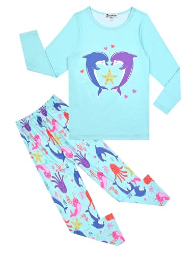 Jxstar Girls Pajamas Pjs Set Flutter Sleeve Sleepwear Kids Fall Winter Cotton Night Clothes