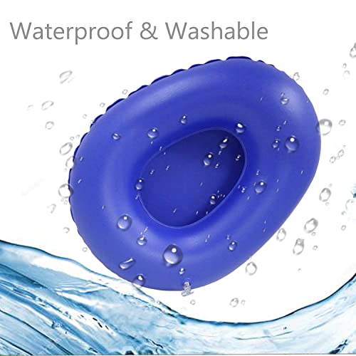LiXiongBao Portable Air Bedpan, Inflatable Cushions Potty for Home Hospital Elderly Bedridden, Washable Air Inflation Bed Pans for Females, Inflatable Stool Toilet Nursing Toilet (Blue)