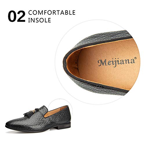 Image of Meijiana Mens Loafers Wedding Dress Shoes Slip-On Loafers for Men Tuxedo Suit Shoes