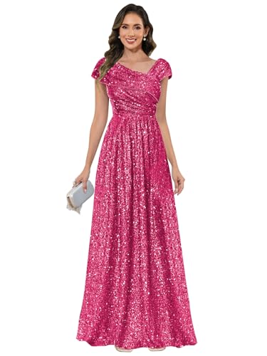 HIZWI Women's Hot Pink Mother of The Bride Dresses 2026...