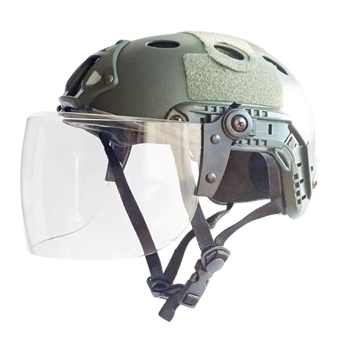 Casque tactique Fast PJ avec visière et lunettes pour airsoft et paintball WLXW