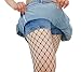 Women's Mini Denim Skirt,2-Ply Ruffle Layers+Fishnet Socks Set,Summer A-Line Pleated Short Jean Skirt with Safety Pants (US, Alpha, Large, Regular, Regular, Blue)