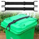 Metal Non-Slip Double Claw Trash Can Lid Lock, Adjustable Animal-Proof & Windproof Garbage Can Lock, Universal Fit for 28-96 Gallon Outdoor Bins 2-pack