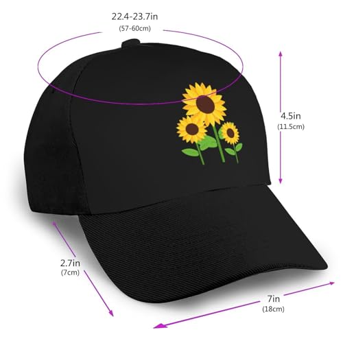 Sunflower Unisex Classic Adjustable Curved Brim Baseball Cap, Trucker Hat2